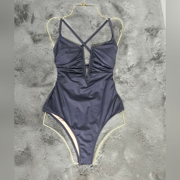 Shade & Shore V-Wire Plunge Cheeky One Piece Swimsuit Sz S (4-6) - Picture 15 of 15
